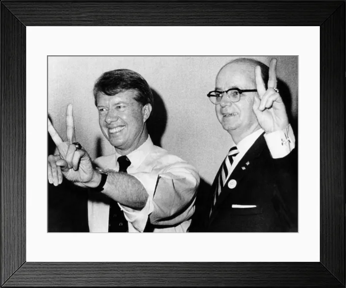 Framed Print : Jimmy Carter and Lester Maddox win the jobs of governor and lieutenant governor in Georgia, 1970. Courtesy: CSU Archives / Everett Collection