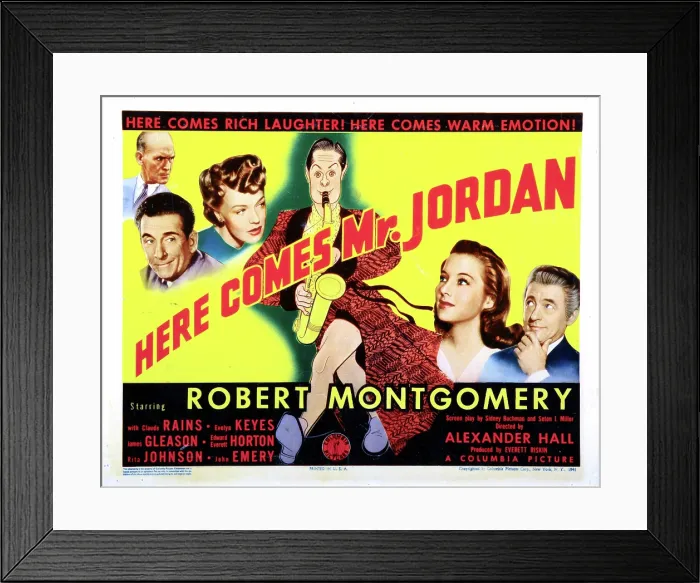 Framed Print : HERE COMES MR. JORDAN, James Gleason, Edward Everett Horton, Rita Johnson, Robert Montgomery, Evelyn Keyes, Claude Rains, 1941