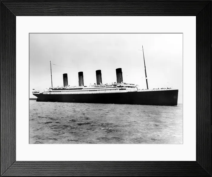 Framed Print : The Titanic, RMS Titanic ocean liner prior to it's ill-fated collision with an iceberg and sinking on April 15, 1912, 1912