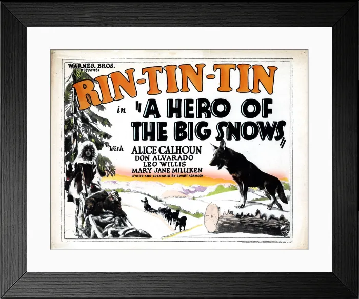 Framed Print : A HERO OF THE BIG SNOWS, Rin Tin Tin, 1926