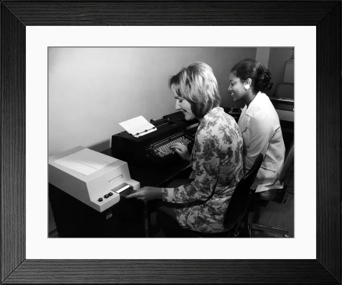 Framed Print : An American typewriter, known as the Magnetic Card Selectric Typewriter, circa 1970s. Courtesy: CSU Archives / Everett Collection Framed Print : An American typewriter, known as the Magnetic Card Selectric Typewriter, circa 1970s. Courtesy: CSU Archives / Everett Collection