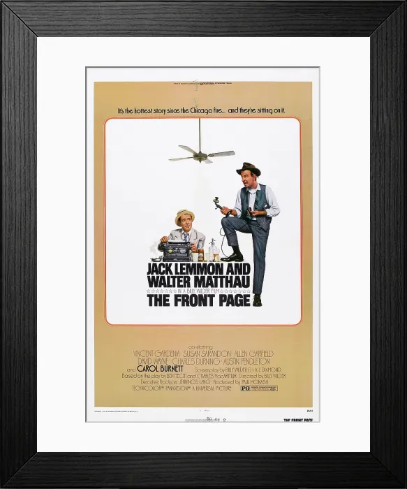 Framed Print : THE FRONT PAGE, U.S. poster, from left: Jack Lemmon, Walter Matthau, 1974