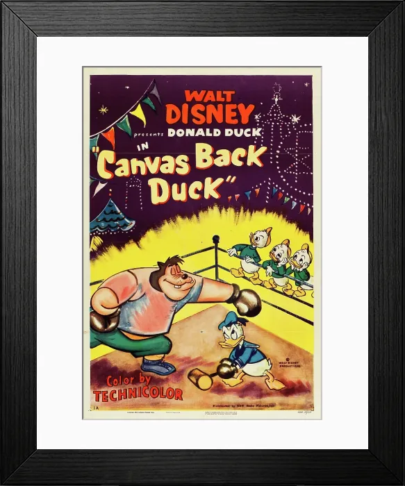 Framed Print : CANVAS BACK DUCK, from left: Pete, Donald Duck, Huey, Dewey, Louie, 1953