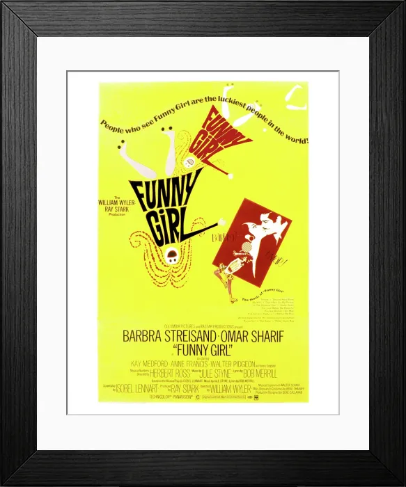 Framed Print : FUNNY GIRL, Barbra Streisand, Omar Sharif, 1968 Framed Print : FUNNY GIRL, Barbra Streisand, Omar Sharif, 1968