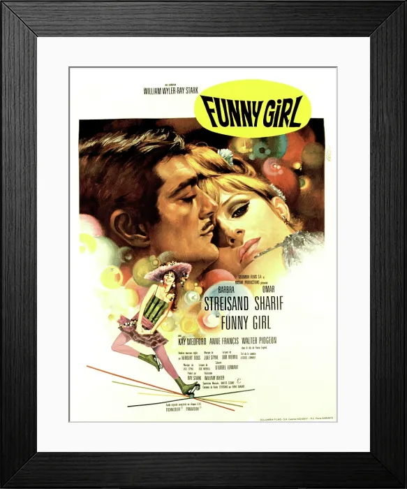 Framed Print : FUNNY GIRL, Omar Sharif, Barbra Streisand, 1968, poster art Framed Print : FUNNY GIRL, Omar Sharif, Barbra Streisand, 1968, poster art