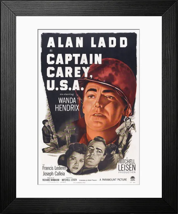 Framed Print : CAPTAIN CAREY, U.S.A. US poster art, Wanda Hendrix, Alan Ladd, 1950