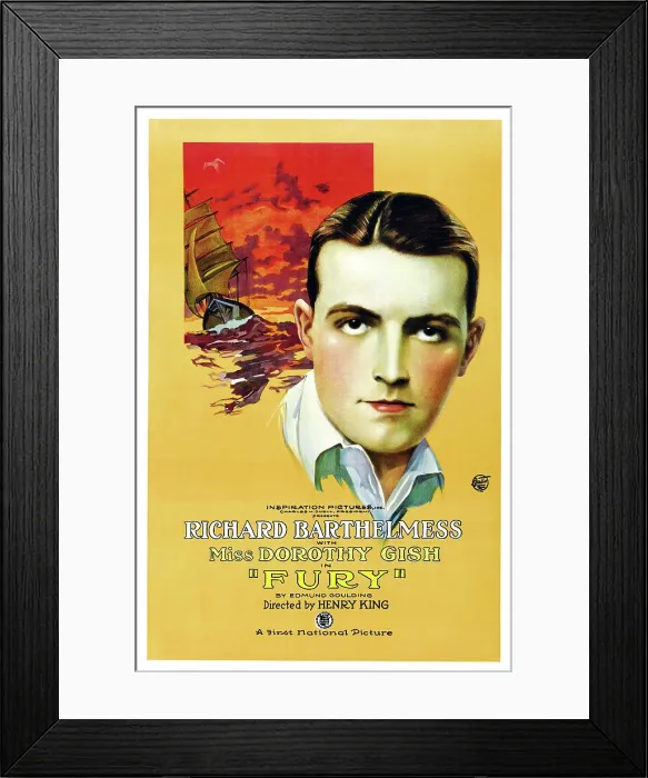 Framed Print : FURY, U.S. poster, Richard Barthelmess, 1923