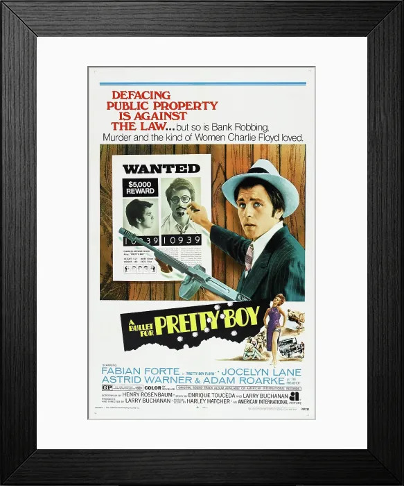 Framed Print : A BULLET FOR PRETTY BOY, US Poster, Fabian (aka Fabian Forte), 1970
