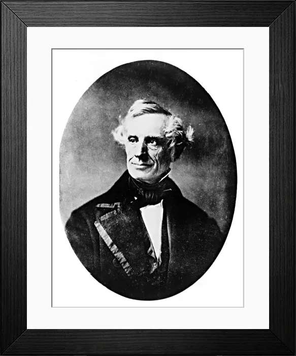 Framed Print : SAMUEL F.B. MORSE, inventor of steel telegraph wires, telegraph machines, and morse code, circa 1857. Everett / CSU Archives
