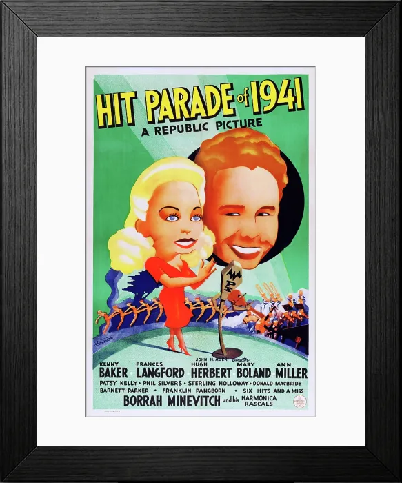 Framed Print : HIT PARADE OF 1941, US poster art, from left: Frances Langford, Kenny Baker, 1940