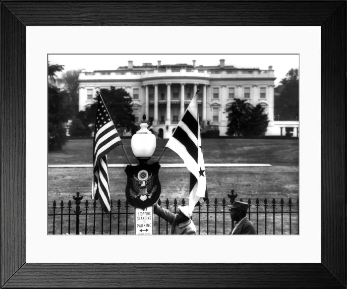 Framed Print : US & District of Columbia flags decorate the grounds of the White House, 3 / 11 / 55. Courtesy: CSU Archives / Everett Collection Framed Print : US & District of Columbia flags decorate the grounds of the White House, 3 / 11 / 55. Courtesy: CSU Archives / Everett Collection