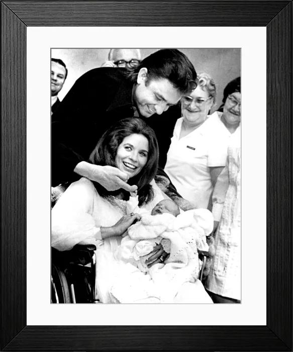 Framed Print : JOHNNY CASH, with wife June Carter Cash and son John Carter c. 1970. Courtesy: CSU Archives  /  Everett Collection