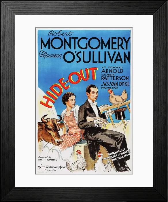 Framed Print : HIDE-OUT, from left: Maureen O'Sullivan, Robert Montgomery, 1934 Framed Print : HIDE-OUT, from left: Maureen O'Sullivan, Robert Montgomery, 1934