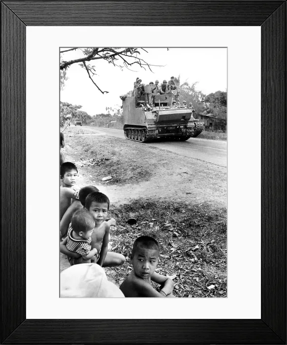 Framed Print : Highway 22, youngsters watch So.Vietnamese troops en route to Tay Ninh, 3 / 17 / 75.. Courtesy: CSU Archives / Everett Collection Framed Print : Highway 22, youngsters watch So.Vietnamese troops en route to Tay Ninh, 3 / 17 / 75.. Courtesy: CSU Archives / Everett Collection