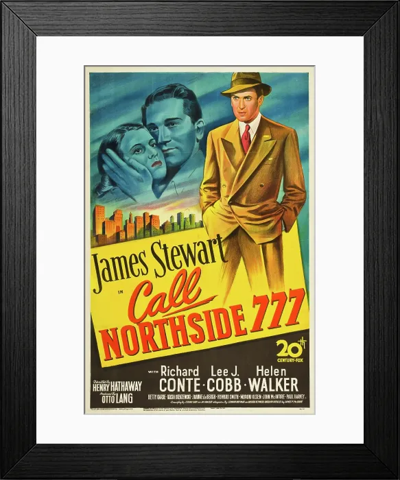 Framed Print : CALL NORTHSIDE 777, from left: Helen Walker, Richard Conte, James Stewart, 1948, TM and Copyright 20th Century Fox Film Corp. All rights reserved. / courtesy Everett Collection