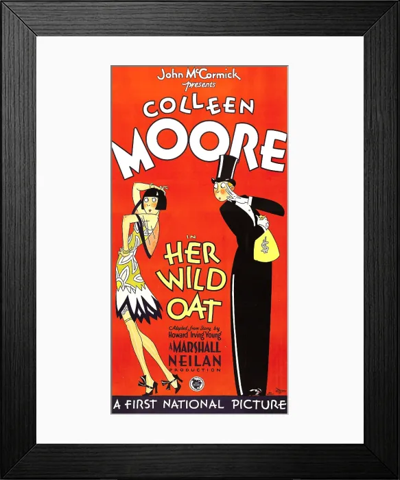 Framed Print : HER WILD OAT, 3-sheet poster, 1927, flirtation Framed Print : HER WILD OAT, 3-sheet poster, 1927, flirtation