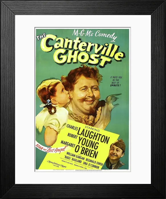Framed Print : THE CANTERVILLE GHOST, US poster, Margaret O'Brien, Charles Laughton, Robert Young, 1944 Framed Print : THE CANTERVILLE GHOST, US poster, Margaret O'Brien, Charles Laughton, Robert Young, 1944