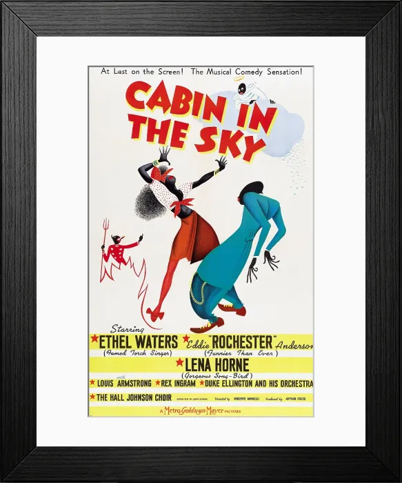 Framed Print : CABIN IN THE SKY, poster art, illustration by Al Hirschfeld, 1943