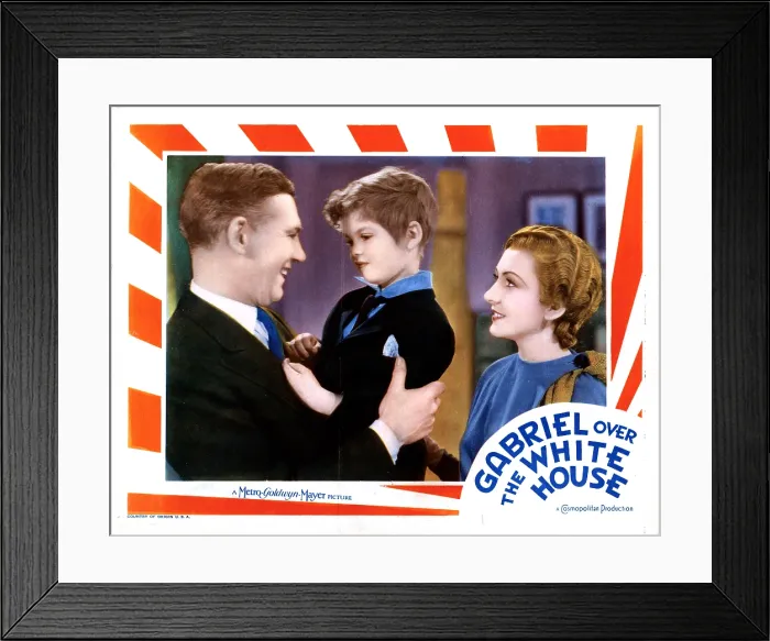 Framed Print : GABRIEL OVER THE WHITE HOUSE, from left, Walter Huston, Dickie Moore, Karen Morley, 1933