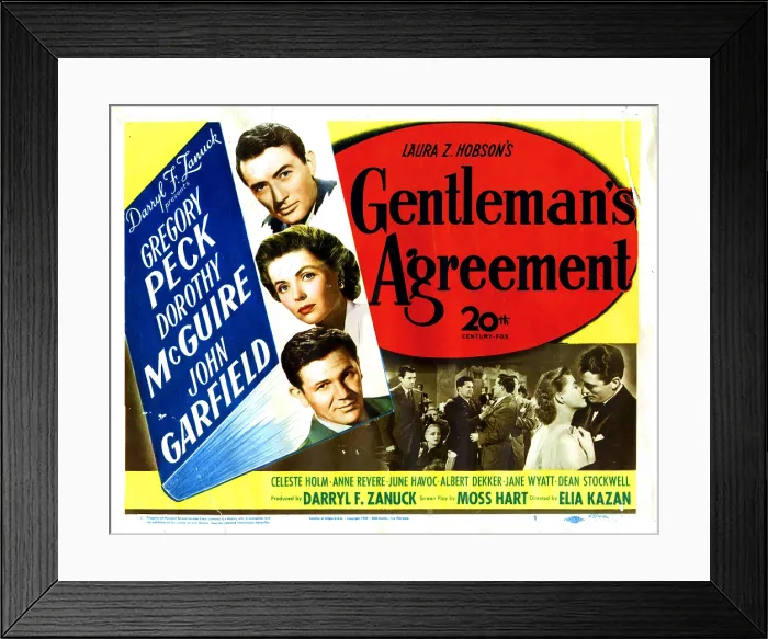 Framed Print : GENTLEMAN'S AGREEMENT, from top, Gregory Peck, Dorothy McGuire, John Garfield, Celeste Holm, 1947, TM & Copyright 20th Century Fox Film Corp. / courtesy Everett Collection