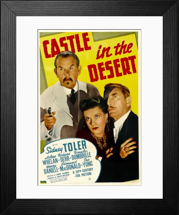 Framed Print : CASTLE IN THE DESERT, from left: Sidney Toler, Arleen Whelan, Douglass Dumbrille, 1942, TM and Copyright 20th Century Fox Film Corp