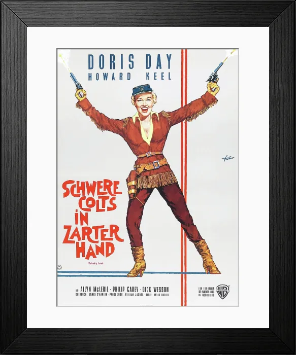 Framed Print : CALAMITY JANE (aka SCHWERE COLTS IN ZARTER HAND), German poster, Doris Day, 1953