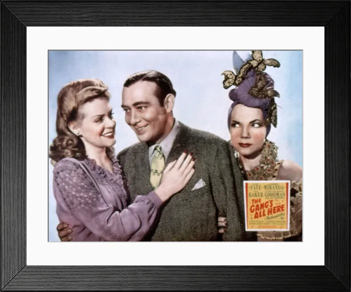 Framed Print : THE GANG'S ALL HERE, Alice Faye, Phil Baker, Carmen Miranda, 1943, TM and copyright 20th Century Fox Film Corp. All rights reserved  /  Courtesy: Everett Collection