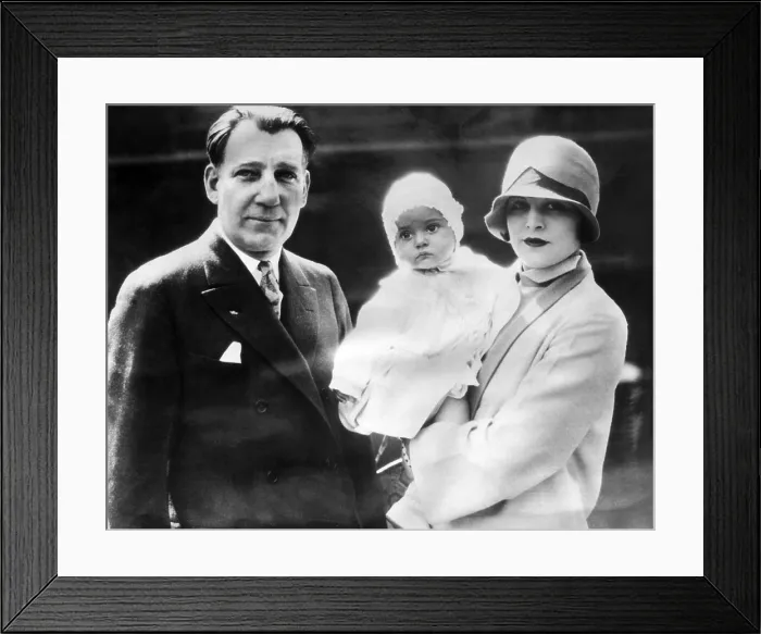 Framed Print : Warner Brothers CEO Sam Warner, with his wife Lina Basquette Warner, and daughter Lita Basquette Warner, c. 1925.. Courtesy: CSU Archives  /  Everett Collection