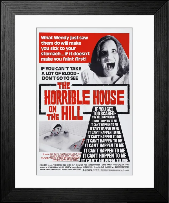 Framed Print : DEVIL TIMES FIVE, (aka PEOPLETOYS, aka THE HORRIBLE HOUSE ON THE HILL), reissue poster, 1974