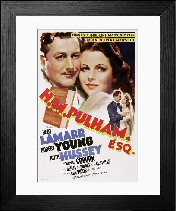 Framed Print : H.M. PULHAM, ESQ. US poster art, from left: Robert Young, Hedy Lamarr, 1941