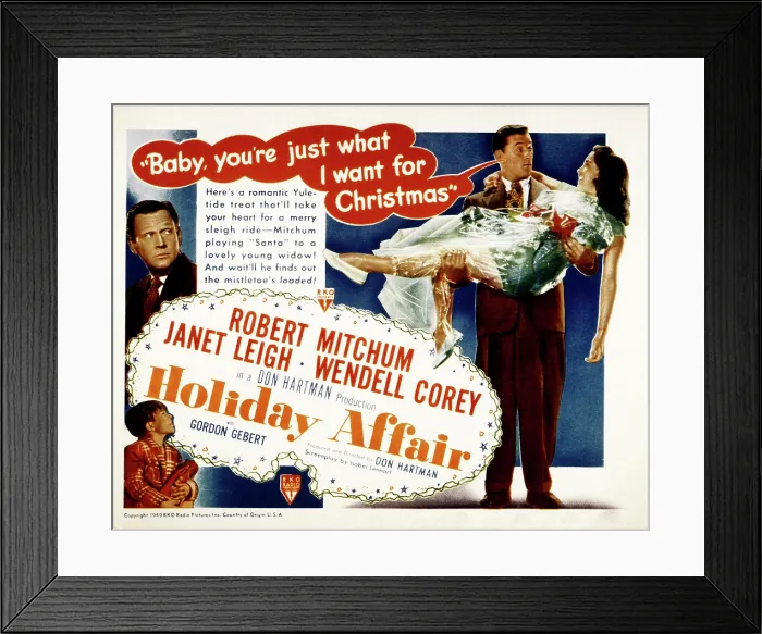 Framed Print : HOLIDAY AFFAIR, Robert Mitchum, Janet Leigh, Wendell Corey, Gordon Gebert, 1949 Framed Print : HOLIDAY AFFAIR, Robert Mitchum, Janet Leigh, Wendell Corey, Gordon Gebert, 1949