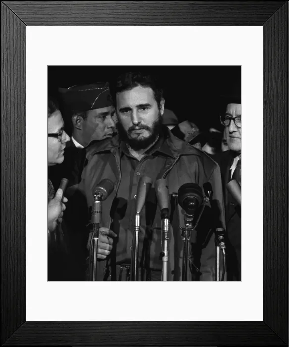 Framed Print : Fidel Castro arrives MATS terminal, Washington D.C. by Warren K. Leffler, April 15, 1958 Framed Print : Fidel Castro arrives MATS terminal, Washington D.C. by Warren K. Leffler, April 15, 1958