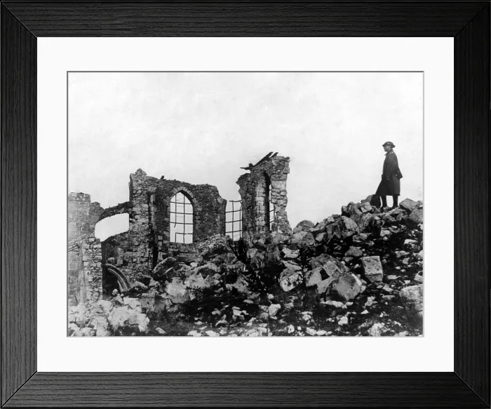 Framed Print : World War I, devastation in Montfaucon, France, photo undated.. Courtesy: CSU Archives  /  Everett Collection
