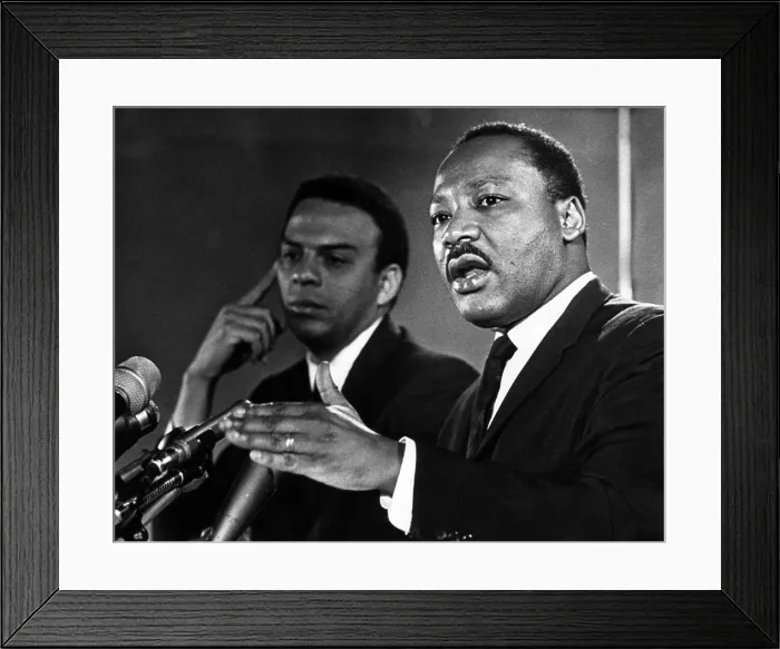 Framed Print : American civil rights activists Andrew Young and Dr. Martin Luther King Jr. c. 1960's.. Courtesy: CSU Archives  /  Everett Collection