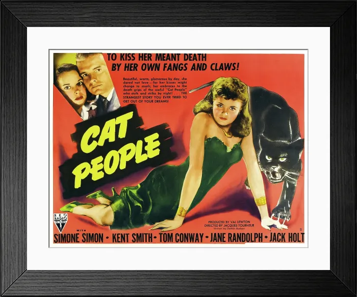 Framed Print : CAT PEOPLE, top left from left: Jane Randolph, Kent Smith, right: Simone Simon, 1942 Framed Print : CAT PEOPLE, top left from left: Jane Randolph, Kent Smith, right: Simone Simon, 1942
