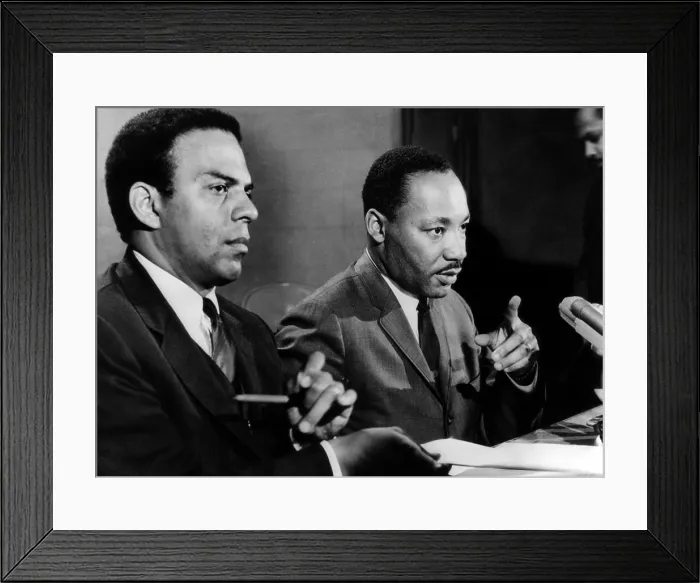 Framed Print : American civil rights activists Andrew Young and Dr. Martin Luther King Jr. at a Southern Christian Leadership Conference in Chicago, Illinois, March 24, 1967