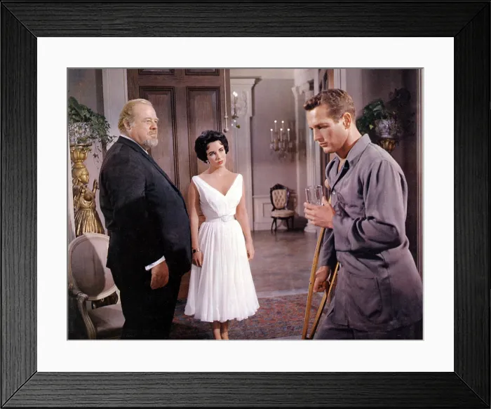 Framed Print : CAT ON A HOT TIN ROOF, Burl Ives, Elizabeth Taylor, Paul Newman, 1958