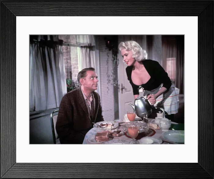Framed Print : THE GIRL CAN'T HELP IT, from left: Tom Ewell, Jayne Mansfield, 1956 Framed Print : THE GIRL CAN'T HELP IT, from left: Tom Ewell, Jayne Mansfield, 1956