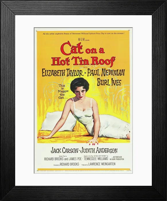 Framed Print : CAT ON A HOT TIN ROOF, Elizabeth Taylor, 1958 Framed Print : CAT ON A HOT TIN ROOF, Elizabeth Taylor, 1958