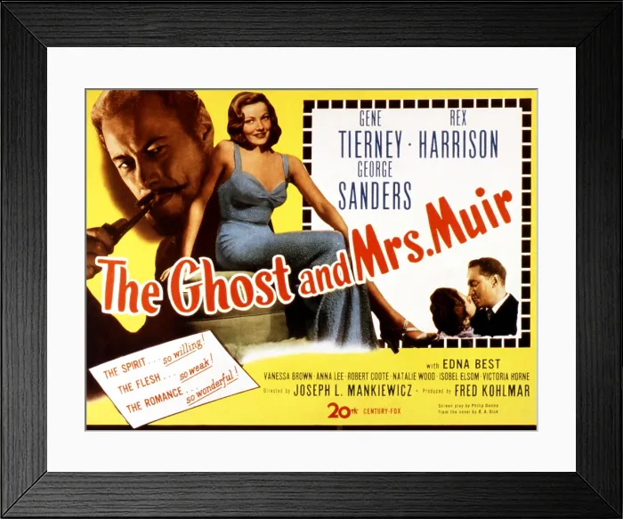 Framed Print : THE GHOST AND MRS. MUIR, Poster Art, Gene Tierney, Rex Harrison, 1947 Framed Print : THE GHOST AND MRS. MUIR, Poster Art, Gene Tierney, Rex Harrison, 1947
