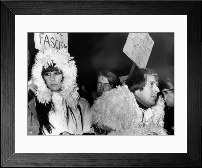 Framed Print : Sonny & Cher at Sunset Strip demonstration against police brutality, Hollywood, 12 / 10 / 66. Courtesy: CSU Archives / Everett Collection Framed Print : Sonny & Cher at Sunset Strip demonstration against police brutality, Hollywood, 12 / 10 / 66. Courtesy: CSU Archives / Everett Collection