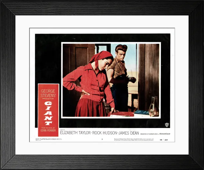 Framed Print : GIANT, from left, Elizabeth Taylor, James Dean, 1956
