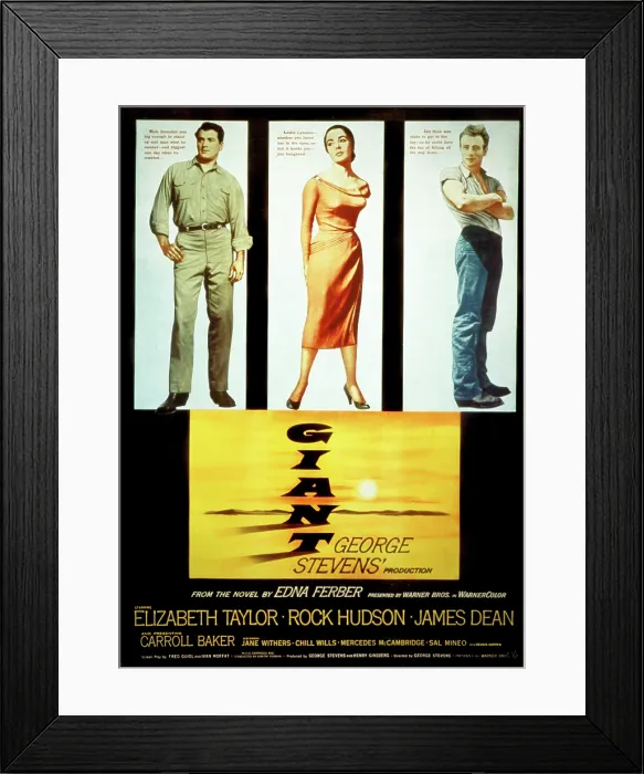 Framed Print : GIANT, Rock Hudson, Elizabeth Taylor, James Dean, 1956