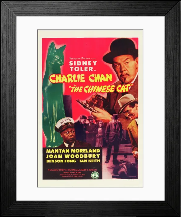 Framed Print : THE CHINESE CAT (aka CHARLIE CHAN AND THE CHINESE CAT), Sidney Toler (top right), Mantan Moreland (bottom left), 1944 Framed Print : THE CHINESE CAT (aka CHARLIE CHAN AND THE CHINESE CAT), Sidney Toler (top right), Mantan Moreland (bottom left), 1944
