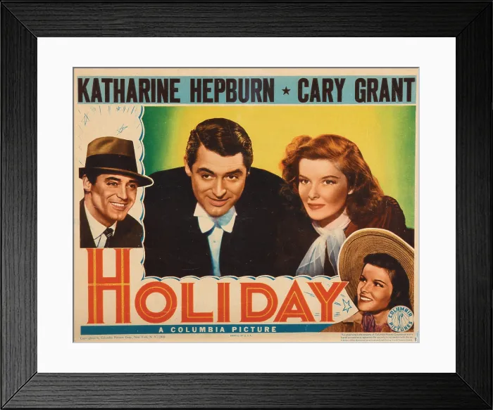 Framed Print : HOLIDAY, from left: Cary Grant, Katharine Hepburn, lobbycard, 1938 Framed Print : HOLIDAY, from left: Cary Grant, Katharine Hepburn, lobbycard, 1938