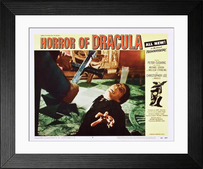Framed Print : HORROR OF DRACULA, Peter Cushing, Christopher Lee, 1958 Framed Print : HORROR OF DRACULA, Peter Cushing, Christopher Lee, 1958
