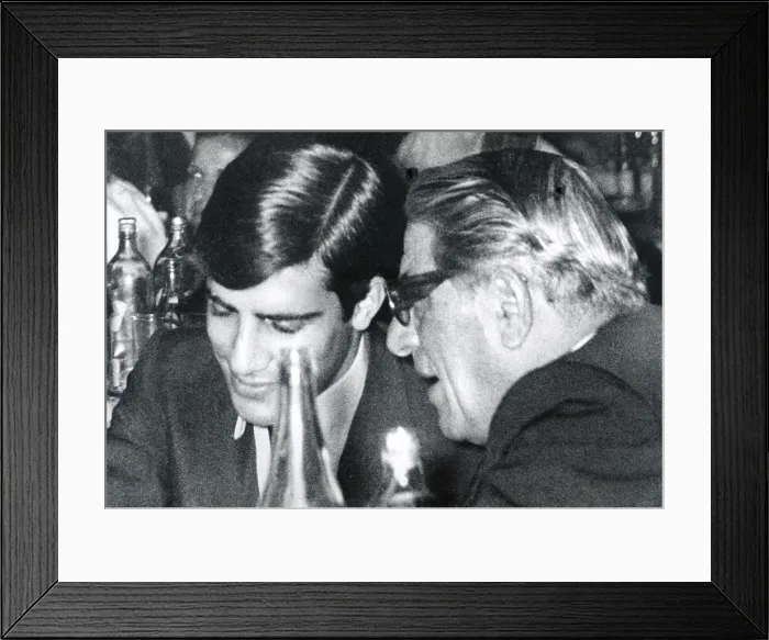 Framed Print : ARISTOTLE ONASSIS (right), with his son ALEXANDER ONASSIS, celebrating his son's 21st Birthday, Athens Greece, c. May 1 1969. Courtesy: CSU Archives / Everett Collection Framed Print : ARISTOTLE ONASSIS (right), with his son ALEXANDER ONASSIS, celebrating his son's 21st Birthday, Athens Greece, c. May 1 1969. Courtesy: CSU Archives / Everett Collection