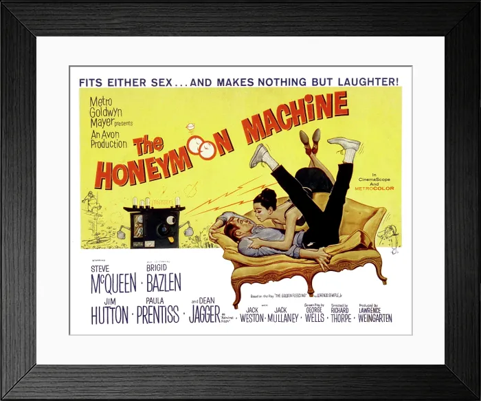 Framed Print : THE HONEYMOON MACHINE, Steve McQueen, Brigid Bazlen, 1961 Framed Print : THE HONEYMOON MACHINE, Steve McQueen, Brigid Bazlen, 1961