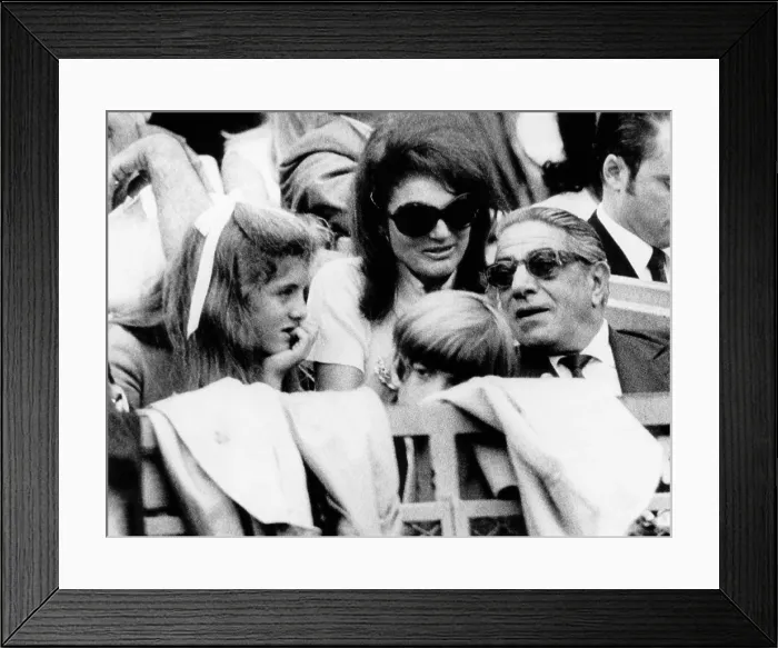 Framed Print : Caroline Kennedy, John F. Kennedy Jr. Jacqueline Onassis and Aristotle Onassis watch the World Series, 1969. Courtesy: CSU Archives / Everett Collection