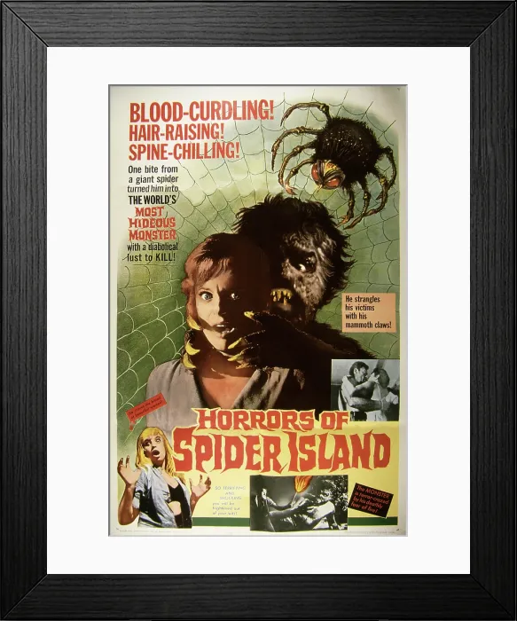 Framed Print : HORRORS OF SPIDER ISLAND, (aka EIN TOTER HING IM NETZ, aka IT'S HOT IN PARADISE), Helga Franck, 1960 [US: 1965]